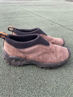 Merrell Jungle Moc Brown Suede Slip On Shoes Women's 6.5